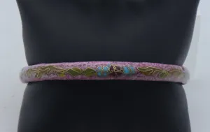 Vintage Purplish Pink Cloisonne Enamel Bangle Bracelet