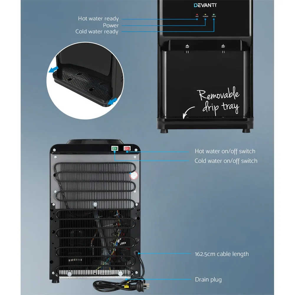 Water Cooler Dispenser Bench Top Cold Hot Two Taps Instant Machine Black