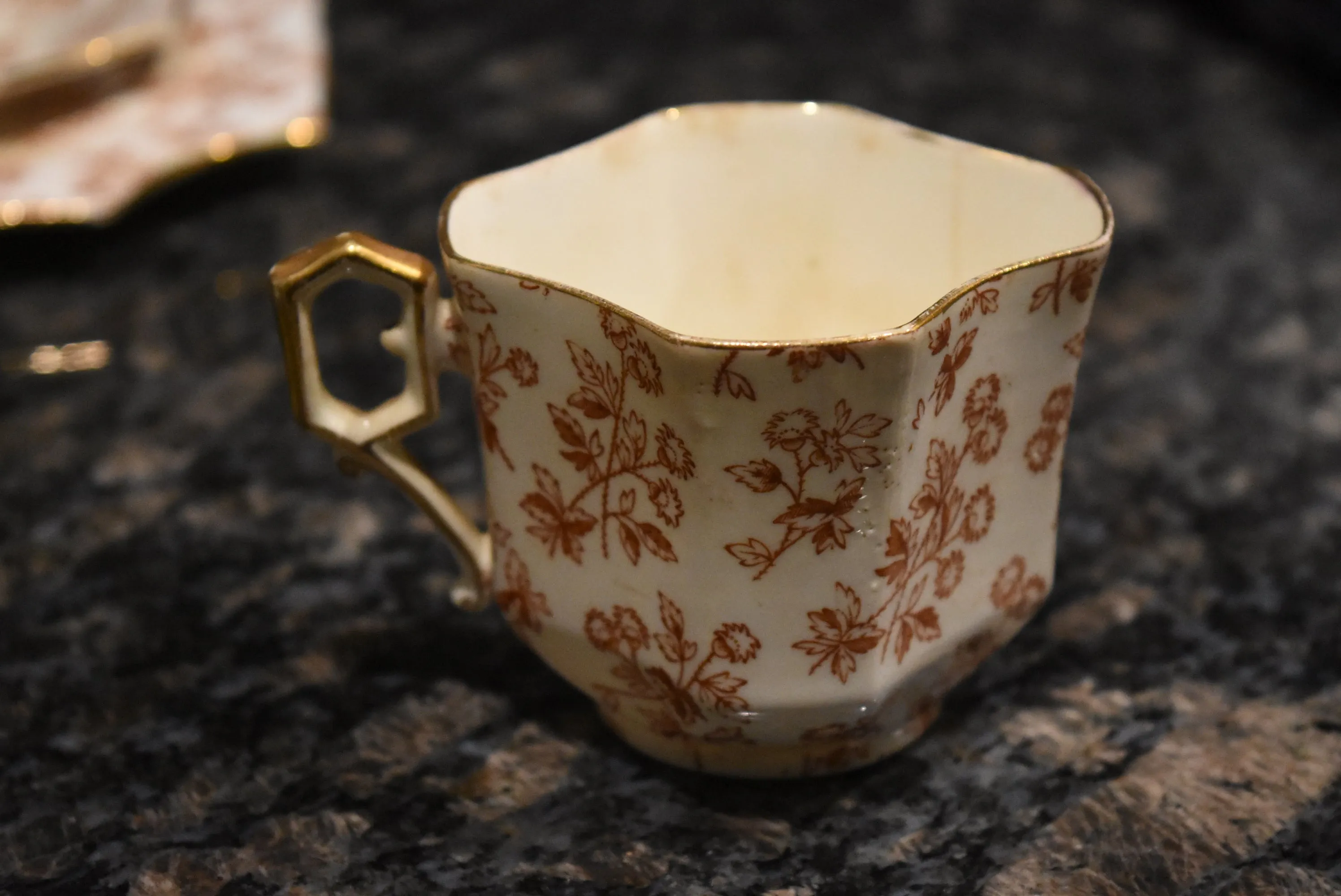 Wileman & Co. - Antique Square Thistles Teacup Trio