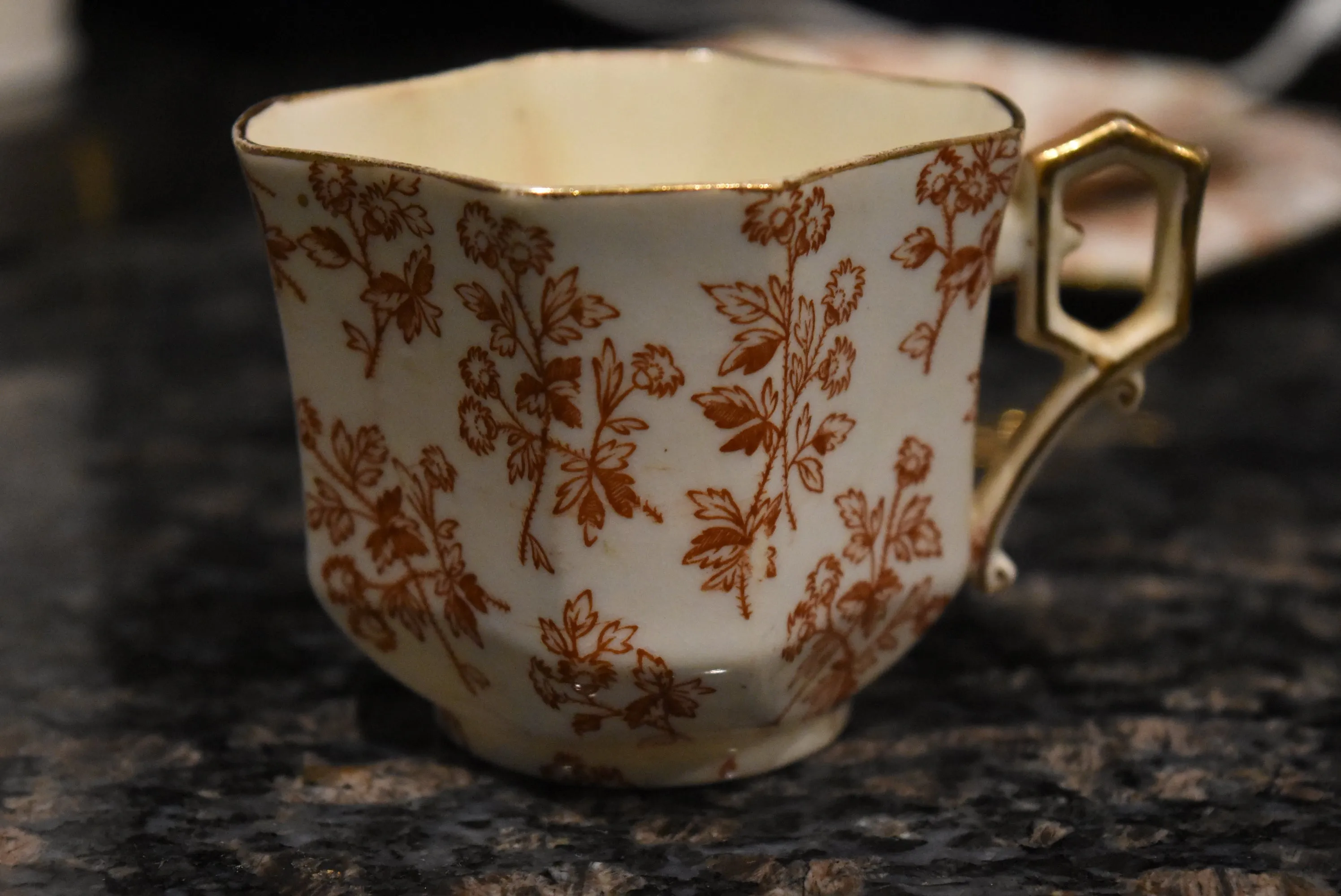 Wileman & Co. - Antique Square Thistles Teacup Trio